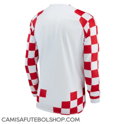 Camisa de time de futebol Croácia Replicas 1º Equipamento Mundo 2022 Manga Comprida